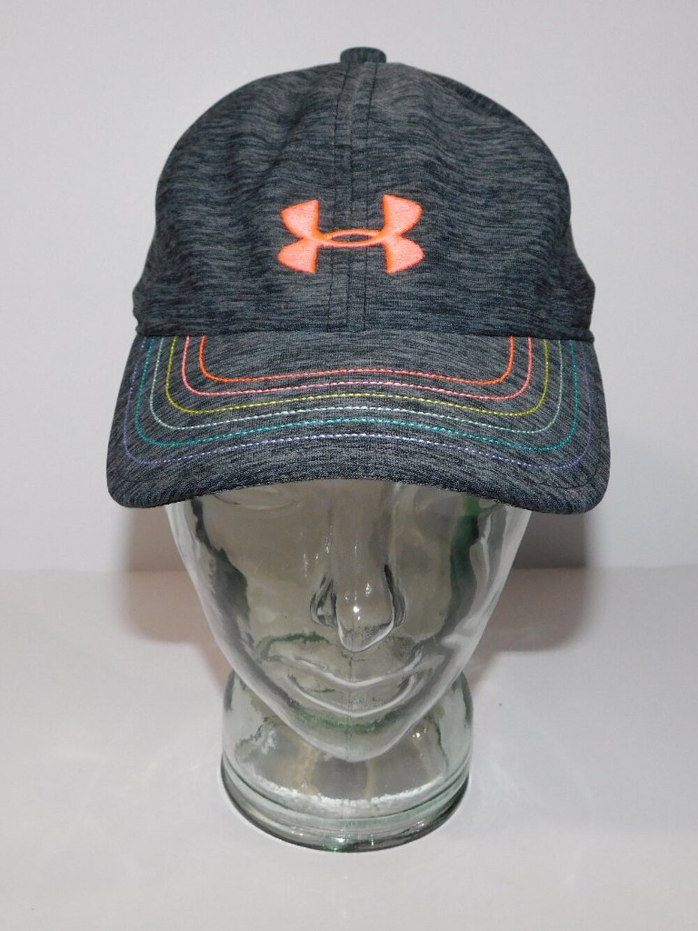 UA Under Armour Youth Unisex Heather Gray Rainbow Multicolor Hat Cap Adjustable